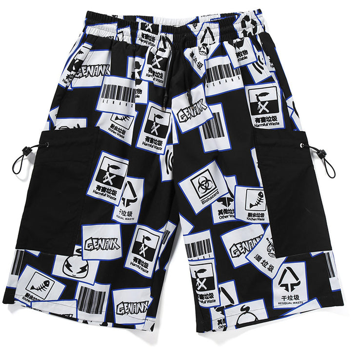 Eco-Friendly Garbage Classification Print Casual Shorts