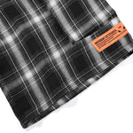 Minimalist Black Plaid Pocket Drawstring Shorts