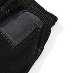 Black Plaid Patchwork Harem Elastics Jeans