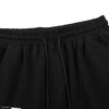 Black Print Mid-Waist Loose Straight Shorts