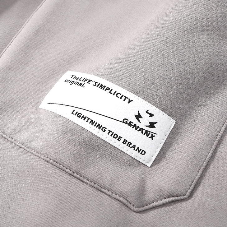 Detachable Four Button Letter Print Label Loose Shorts