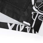 Safari Style Black Asymmetric Pocket Full Print Shorts