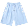 Sports Style Contrast Color Checkerboard Print Shorts