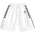 Sports Style Contrast Color Checkerboard Print Shorts