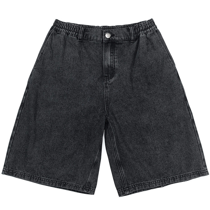 Vintage Solid Label Cropped Denim Shorts