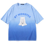 Gradient Monster Letter Print T-Shirt