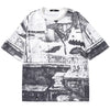 Vintage Monster Sketch Print Space Cotton T-Shirt