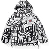 Abstract Geometric Removable Badge Padded Coat