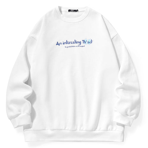 Minimalist Letter Graphic Fleece Sweatshirt