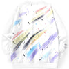 Candy Color Splash Ink Label Crew Neck Sweatshirt