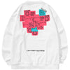 Heart Sticky Notes Funny Print Crew Neck Sweatshirt
