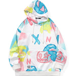 White Casual Letter Print Pullover Hoodies
