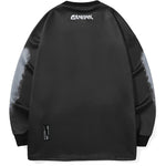 Black Cartoon Drop-Shoulder Sleeve Sweatshirt