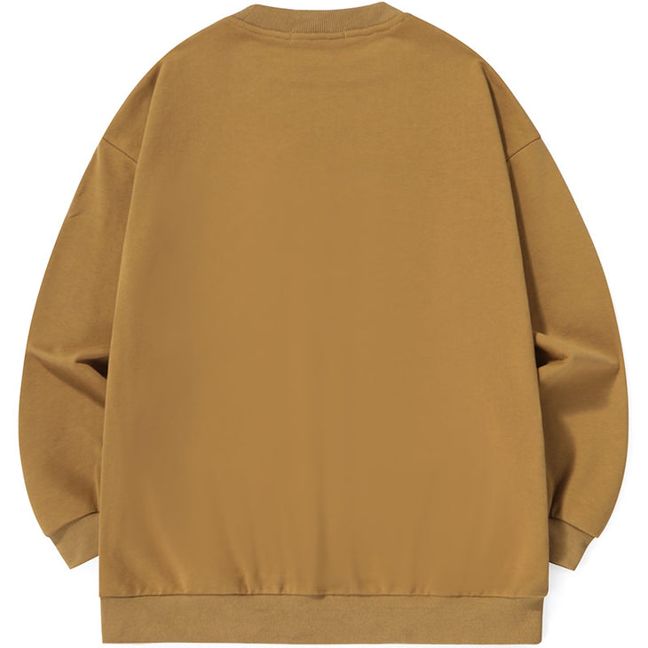 Minimalist Letter Print Drop-Shoulder Sleeve Couple Sweatshirt