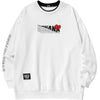 Hip Hop Contrast Color Letter Print Pullover Sweatshirt
