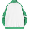 Front Zipper Print Polo Neck Sweatshirt
