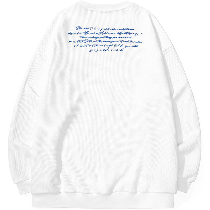 Vintage Plain Letter Jacquard Couple Sweatshirt