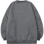 Minimalist Plain Print Drop-Shoulder Sleeve Padded Sweatshirt