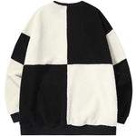 Color Block Plaid Cashmere Thicken Sweatshirt