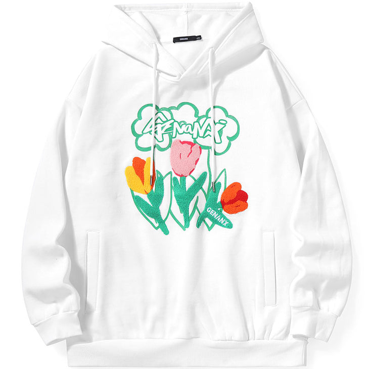 Stylish Floral Graphic Couple Hoodies