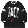 Hip Hop Print Stripe V-Neck Sweatshirt