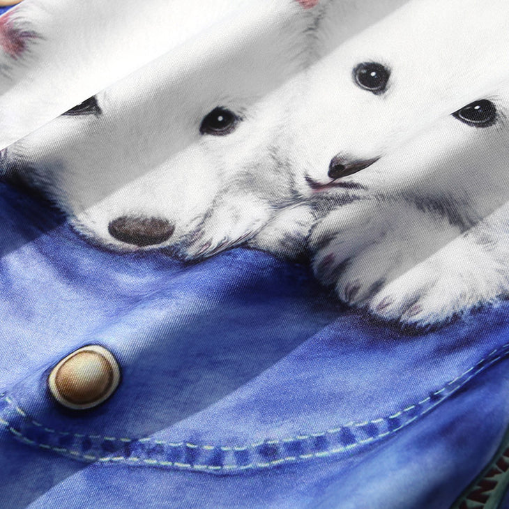 Cutie Puppy Graphic Space Cotton Hoodies